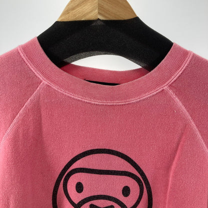 【中古品】【レディース】 BAPY CHIMP GIRL SS ベイピー SWEATSHIRT 半袖 スウェット 170-260210-ky-11-fuzh サイズ：TALL カラー：ピンク 万代Net店