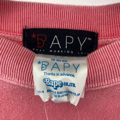 【中古品】【レディース】 BAPY CHIMP GIRL SS ベイピー SWEATSHIRT 半袖 スウェット 170-260210-ky-11-fuzh サイズ：TALL カラー：ピンク 万代Net店