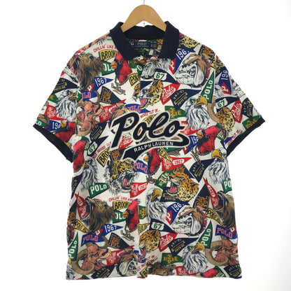 【中古品】【メンズ】 POLO RALPH LAUREN ポロ・ラルフローレン 総柄 タイガー ポロシャツ Tシャツ 半袖 トップス 古着 145-250722-mh-02-fuz サイズ：XL カラー：総柄 万代Net店