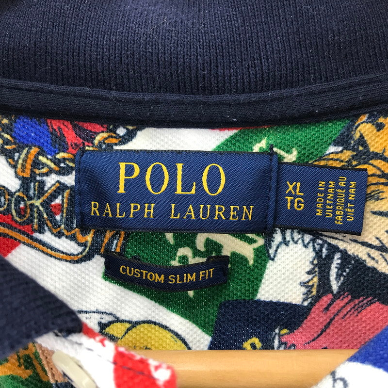 【中古品】【メンズ】 POLO RALPH LAUREN ポロ・ラルフローレン 総柄 タイガー ポロシャツ Tシャツ 半袖 トップス 古着 145-250722-mh-02-fuz サイズ：XL カラー：総柄 万代Net店