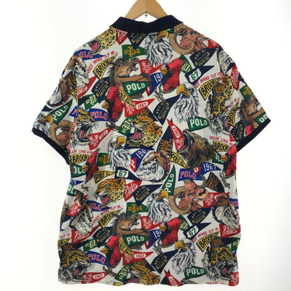 【中古品】【メンズ】 POLO RALPH LAUREN ポロ・ラルフローレン 総柄 タイガー ポロシャツ Tシャツ 半袖 トップス 古着 145-250722-mh-02-fuz サイズ：XL カラー：総柄 万代Net店