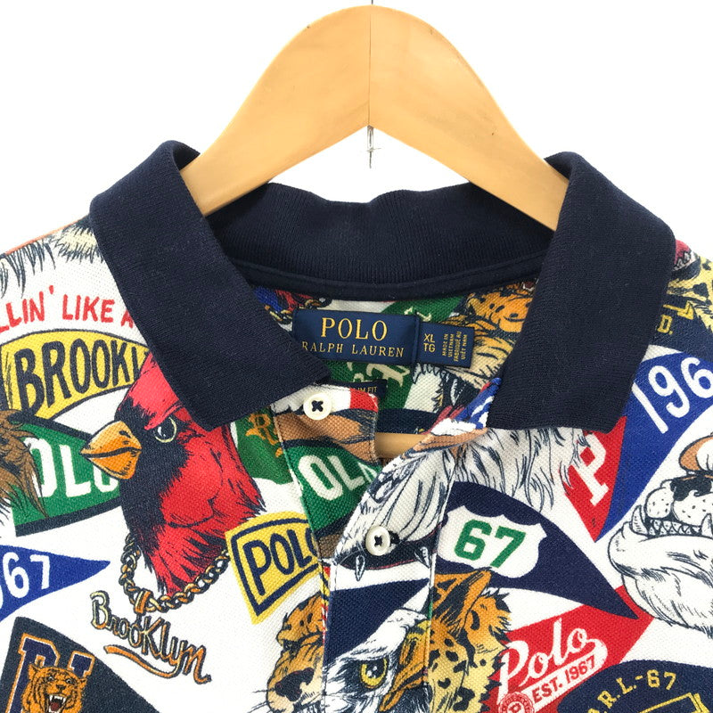 【中古品】【メンズ】 POLO RALPH LAUREN ポロ・ラルフローレン 総柄 タイガー ポロシャツ Tシャツ 半袖 トップス 古着 145-250722-mh-02-fuz サイズ：XL カラー：総柄 万代Net店