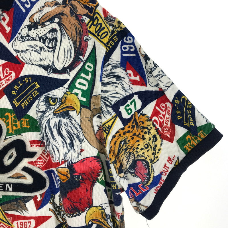【中古品】【メンズ】 POLO RALPH LAUREN ポロ・ラルフローレン 総柄 タイガー ポロシャツ Tシャツ 半袖 トップス 古着 145-250722-mh-02-fuz サイズ：XL カラー：総柄 万代Net店