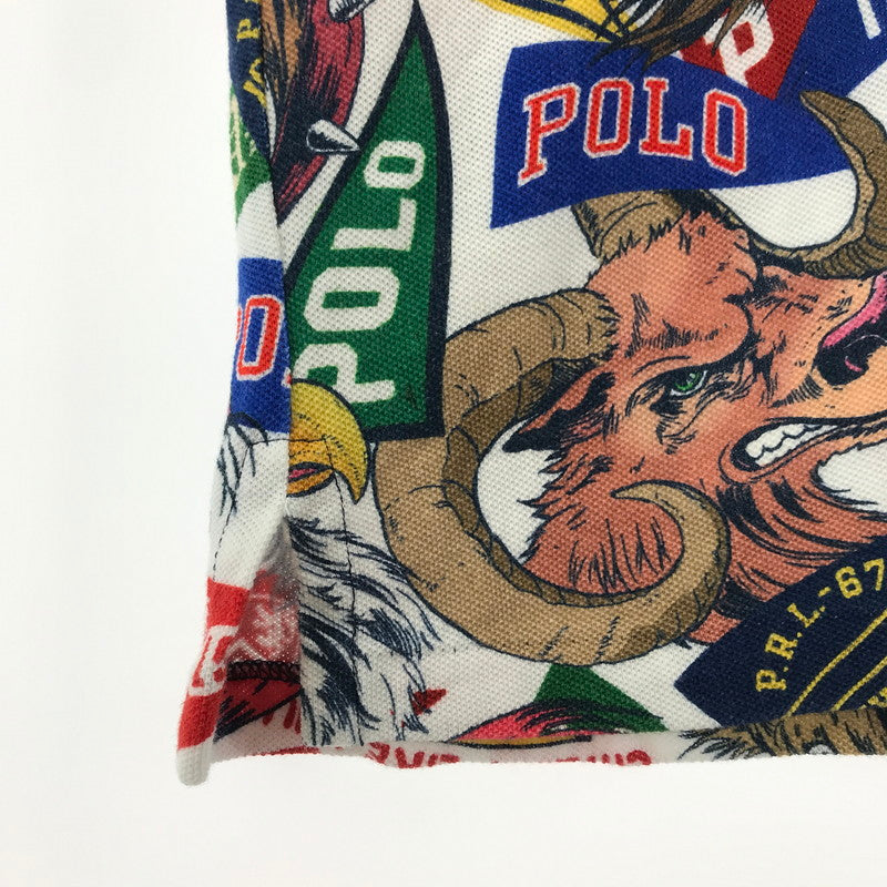 【中古品】【メンズ】 POLO RALPH LAUREN ポロ・ラルフローレン 総柄 タイガー ポロシャツ Tシャツ 半袖 トップス 古着 145-250722-mh-02-fuz サイズ：XL カラー：総柄 万代Net店