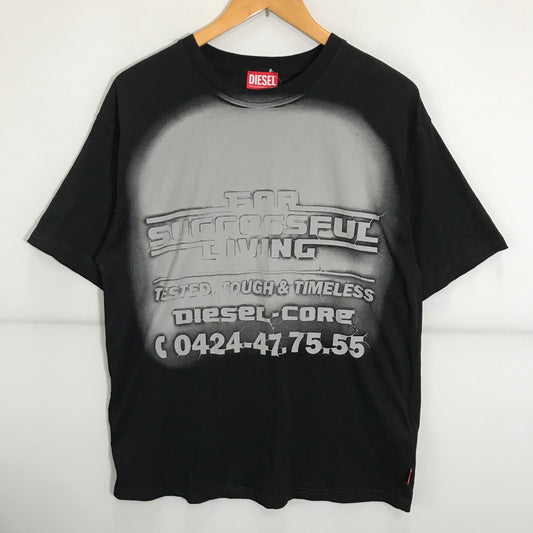【中古品】【メンズ】 DIESEL ディーゼル SS TEE トップス Tシャツ 半袖 半文字 A16619 古着 141-250723-mh-06-fuz サイズ：M カラー：ブラック 万代Net店