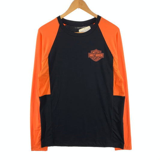【中古品】【メンズ】 HARLEY-DAVIDSON ラグラン 長袖Tシャツ トップス ブランド 古着 カットソー 145-260425-gm-12-fuz サイズ：M カラー：ブラック オレンジ 万代Net店