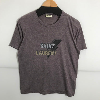 【中古品】【メンズ】 SAINT LAURENT PARIS サンローランパリ 498786 ロゴ プリント Tシャツ 半袖 トップス 古着 141-250725-mh-03-fuz サイズ：S カラー：パープル 万代Net店