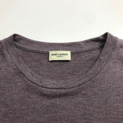 【中古品】【メンズ】 SAINT LAURENT PARIS サンローランパリ 498786 ロゴ プリント Tシャツ 半袖 トップス 古着 141-250725-mh-03-fuz サイズ：S カラー：パープル 万代Net店