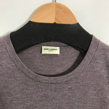 【中古品】【メンズ】 SAINT LAURENT PARIS サンローランパリ 498786 ロゴ プリント Tシャツ 半袖 トップス 古着 141-250725-mh-03-fuz サイズ：S カラー：パープル 万代Net店