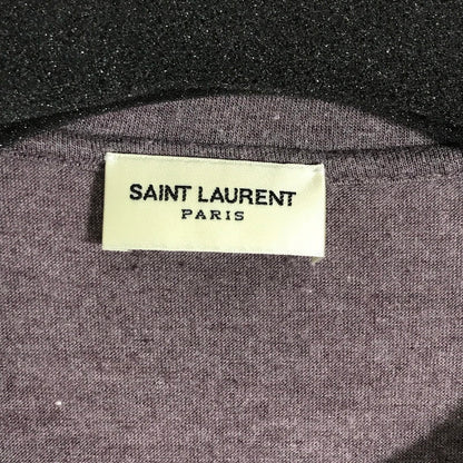 【中古品】【メンズ】 SAINT LAURENT PARIS サンローランパリ 498786 ロゴ プリント Tシャツ 半袖 トップス 古着 141-250725-mh-03-fuz サイズ：S カラー：パープル 万代Net店