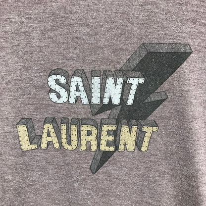 【中古品】【メンズ】 SAINT LAURENT PARIS サンローランパリ 498786 ロゴ プリント Tシャツ 半袖 トップス 古着 141-250725-mh-03-fuz サイズ：S カラー：パープル 万代Net店