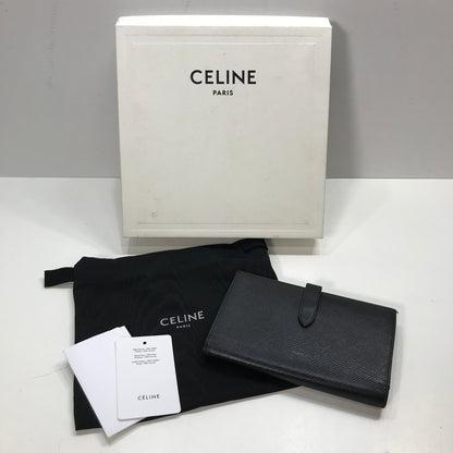 【中古品】【メンズ/レディース】 CELINE セリーヌ 10B633BFP.38NO LARGE STRAP WALLET 財布 ラージ ストラップ ウォレット 二つ折り 長財布 181-250725-mh-08-fuz カラー：ブラック 万代Net店