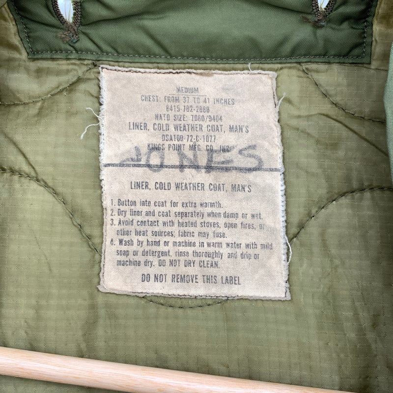 【中古品】【メンズ】 US.ARMY M-65 キルティングライナージャケット アウター ミリタリ― 古着 145-260425-gm-18-fuz サイズ：M カラー：オリーブ 万代Net店