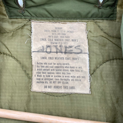 【中古品】【メンズ】 US.ARMY M-65 キルティングライナージャケット アウター ミリタリ― 古着 145-260425-gm-18-fuz サイズ：M カラー：オリーブ 万代Net店