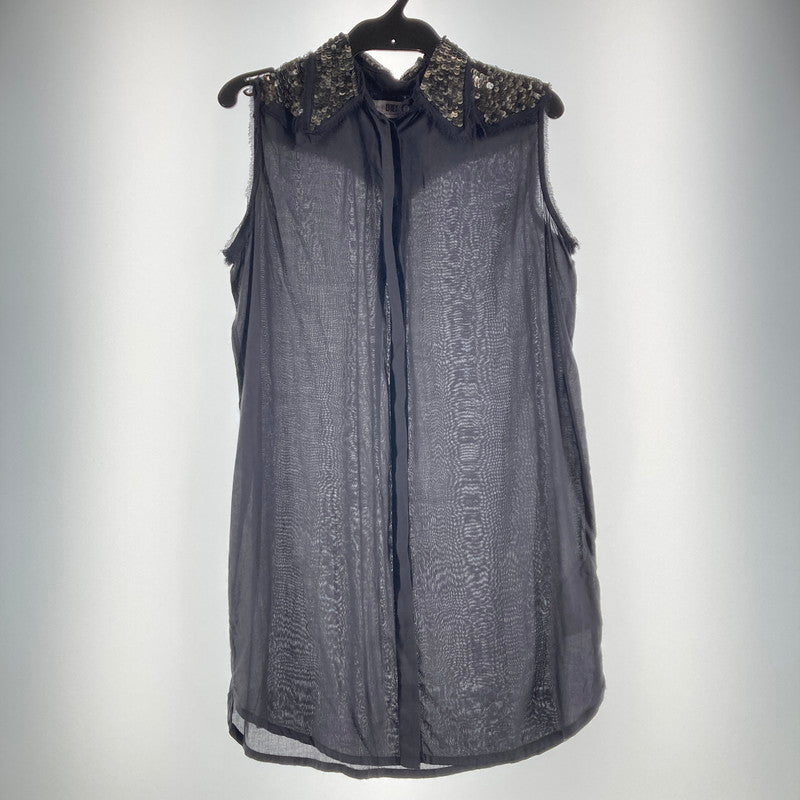 【中古品】【レディース】 DIESEL ディーゼル チュニック ノースリーブ シャツ ワンピース カラー ブラック SIZE:XS スパンコール 170-260617-ky-02-fuzh 万代Net店