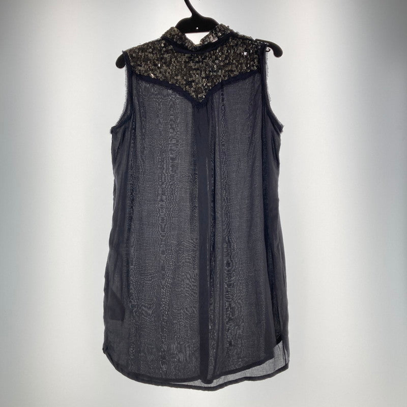 【中古品】【レディース】 DIESEL ディーゼル チュニック ノースリーブ シャツ ワンピース カラー ブラック SIZE:XS スパンコール 170-260617-ky-02-fuzh 万代Net店