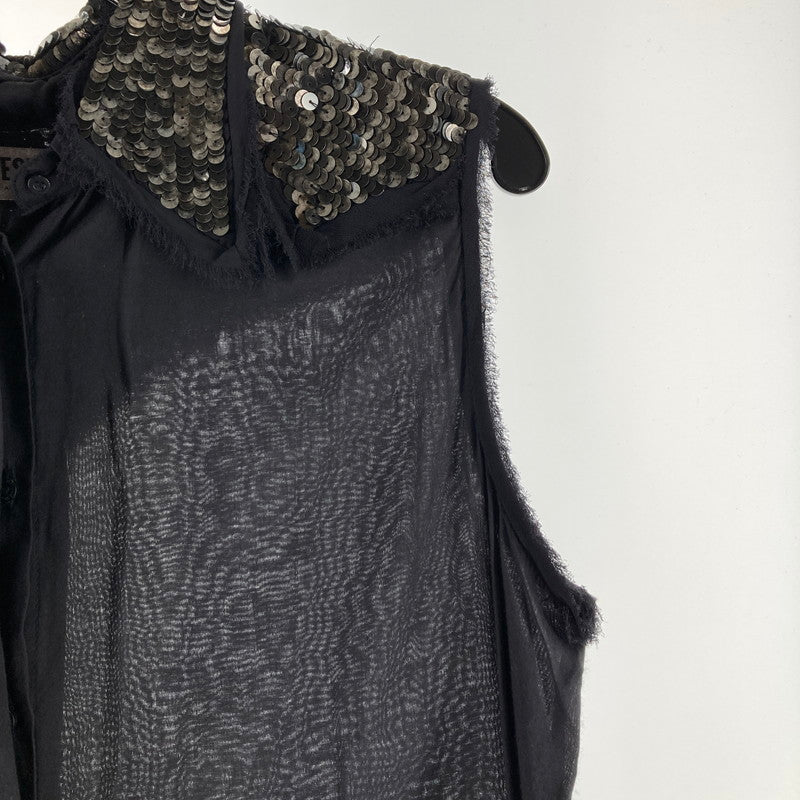 【中古品】【レディース】 DIESEL ディーゼル チュニック ノースリーブ シャツ ワンピース カラー ブラック SIZE:XS スパンコール 170-260617-ky-02-fuzh 万代Net店