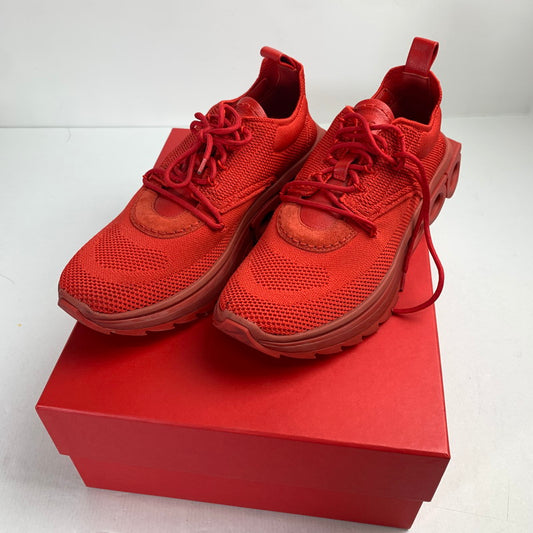 【中古品】【メンズ】 SALVATORE FERRAGAMO NIMA KNIT BUBBKE GUM スニーカー 靴 サルヴァトーレ・フェラガモ 162-250814-st-26-fuz サイズ：9M カラー：レッド 万代Net店