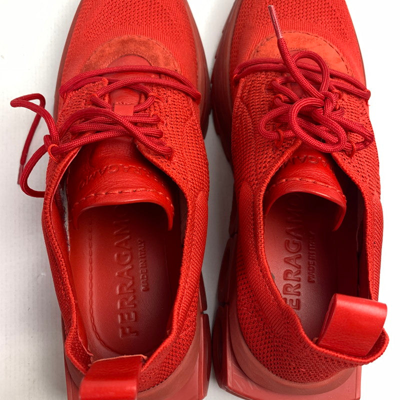 【中古品】【メンズ】 SALVATORE FERRAGAMO NIMA KNIT BUBBKE GUM スニーカー 靴 サルヴァトーレ・フェラガモ 162-250814-st-26-fuz サイズ：9M カラー：レッド 万代Net店