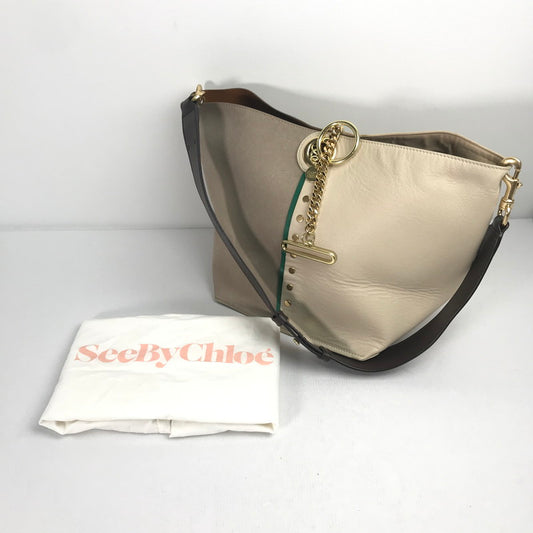 【中古品】【レディース】 SEE BY CHLOE シー バイ クロエ GAIA ガイア トートバッグ ショルダーバッグ カバン バイカラー 180-250822-io-04-fuz カラー：ベージュ 万代Net店