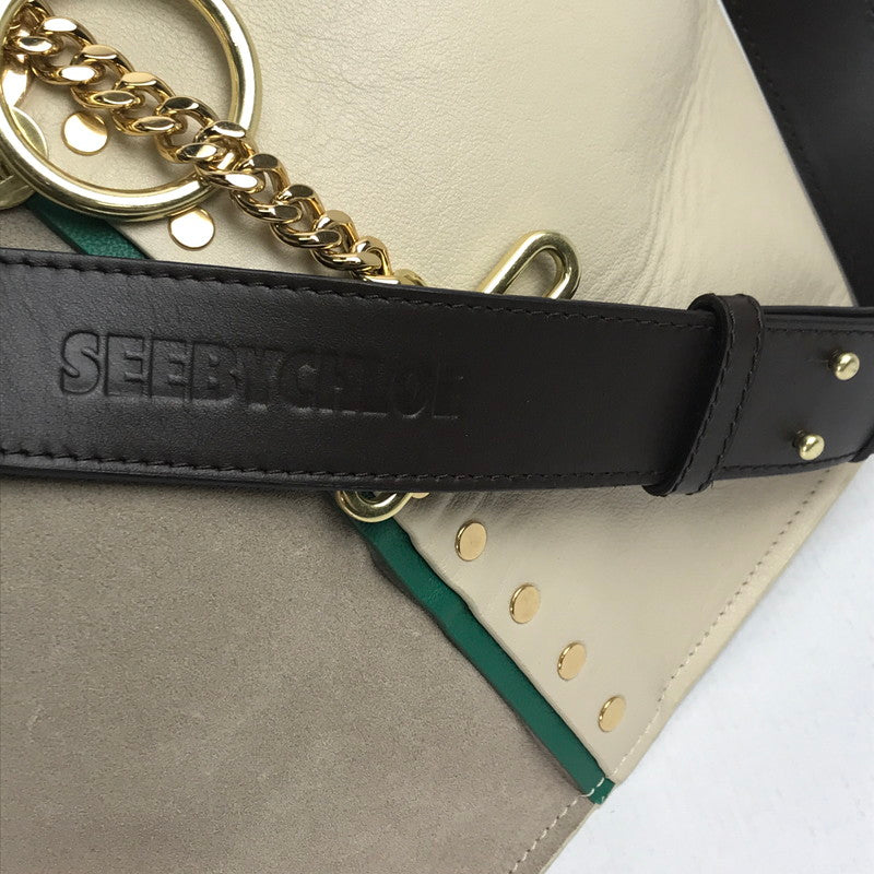 【中古品】【レディース】 SEE BY CHLOE シー バイ クロエ GAIA ガイア トートバッグ ショルダーバッグ カバン バイカラー 180-250822-io-04-fuz カラー：ベージュ 万代Net店