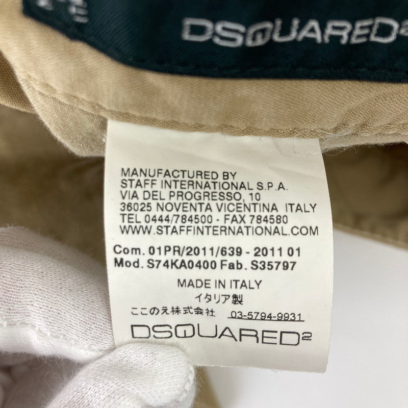 【中古品】【メンズ】 DSQUARED2 ディースクエアード EMBROIDERED FRUITS SEXY CHINO PANTS イタリア製 チノパン チノ パンツ ズボン 152-250815-io-04-fuz サイズ：48 カラー：ベージュ 万代Net店