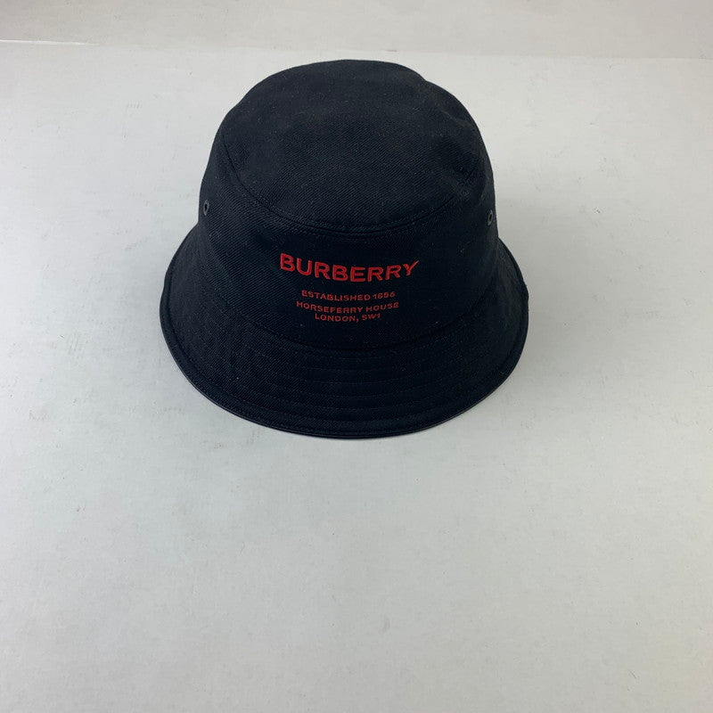 【中古品】【メンズ】 BURBERRY ホースフェリーモチーフバケットハット 帽子 バーバリー 185-250814-st-21-fuz サイズ：M カラー：ブラック 万代Net店