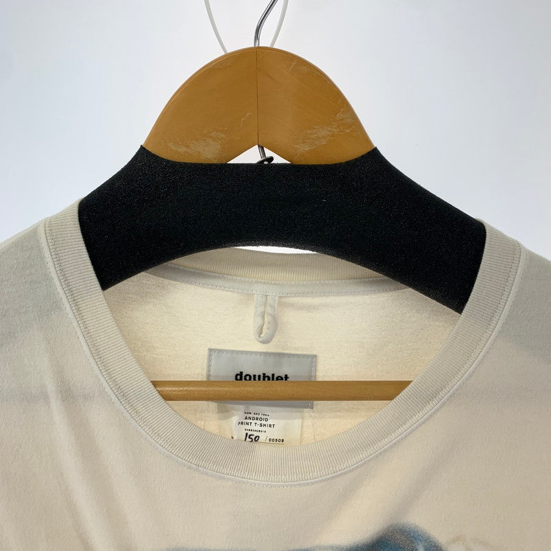 【中古品】【メンズ】 DOUBLET 24SS29CS310 ANDROID PRINT T-SHIRT ダブレット 140-250904-st-09-fuz サイズ：M カラー：アイボリー 万代Net店