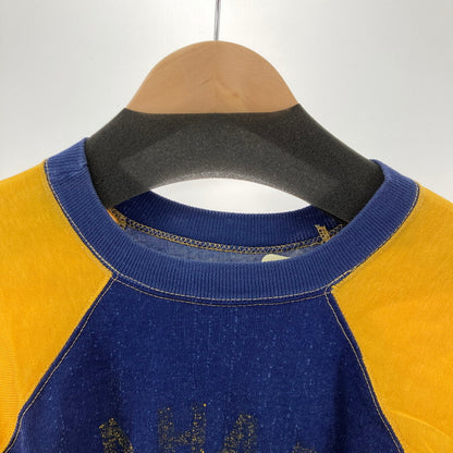 【中古品】【メンズ】 CHAMPION チャンピオン RAGLAN T-SHIRT ランナータグ ヴィンテージ 古着 ラグラン Tシャツ 半袖 切替 145-250816-io-06-fuz サイズ：40 カラー：ネイビーイエロー 万代Net店
