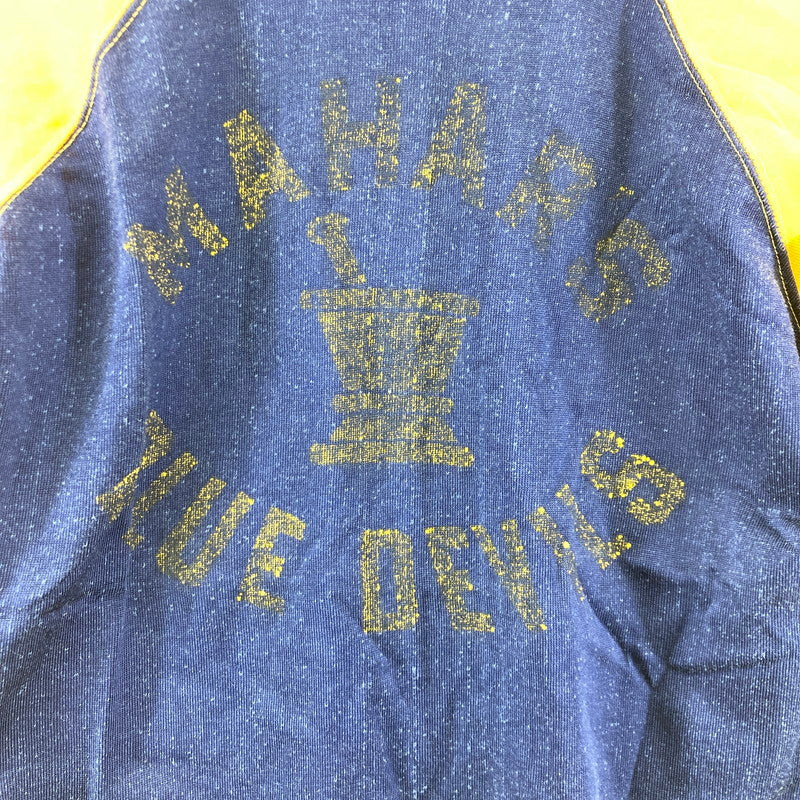【中古品】【メンズ】 CHAMPION チャンピオン RAGLAN T-SHIRT ランナータグ ヴィンテージ 古着 ラグラン Tシャツ 半袖 切替 145-250816-io-06-fuz サイズ：40 カラー：ネイビーイエロー 万代Net店