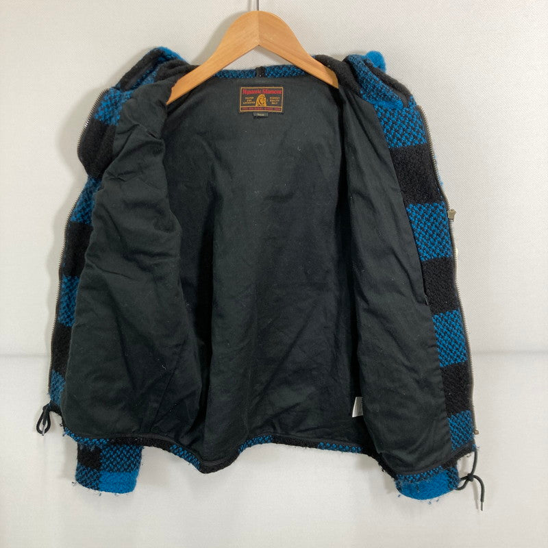 【中古品】【メンズ】 HYSTERIC GLAMOUR ヒステリックグラマー 02183AB15 ZIP PARKER ジップ パーカー チェック柄 ウール アウター コート 古着 140-250823-mh-01-fuz サイズ：S カラー：ブルー ブラック 万代Net店