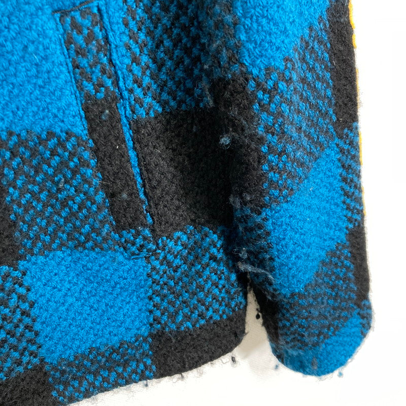 【中古品】【メンズ】 HYSTERIC GLAMOUR ヒステリックグラマー 02183AB15 ZIP PARKER ジップ パーカー チェック柄 ウール アウター コート 古着 140-250823-mh-01-fuz サイズ：S カラー：ブルー ブラック 万代Net店
