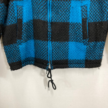 【中古品】【メンズ】 HYSTERIC GLAMOUR ヒステリックグラマー 02183AB15 ZIP PARKER ジップ パーカー チェック柄 ウール アウター コート 古着 140-250823-mh-01-fuz サイズ：S カラー：ブルー ブラック 万代Net店