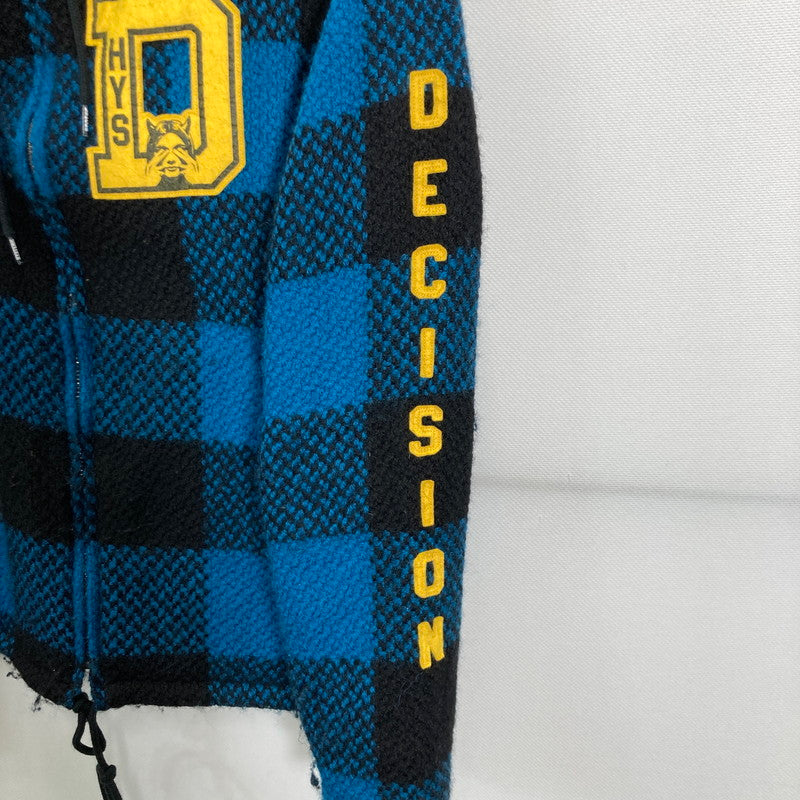 【中古品】【メンズ】 HYSTERIC GLAMOUR ヒステリックグラマー 02183AB15 ZIP PARKER ジップ パーカー チェック柄 ウール アウター コート 古着 140-250823-mh-01-fuz サイズ：S カラー：ブルー ブラック 万代Net店