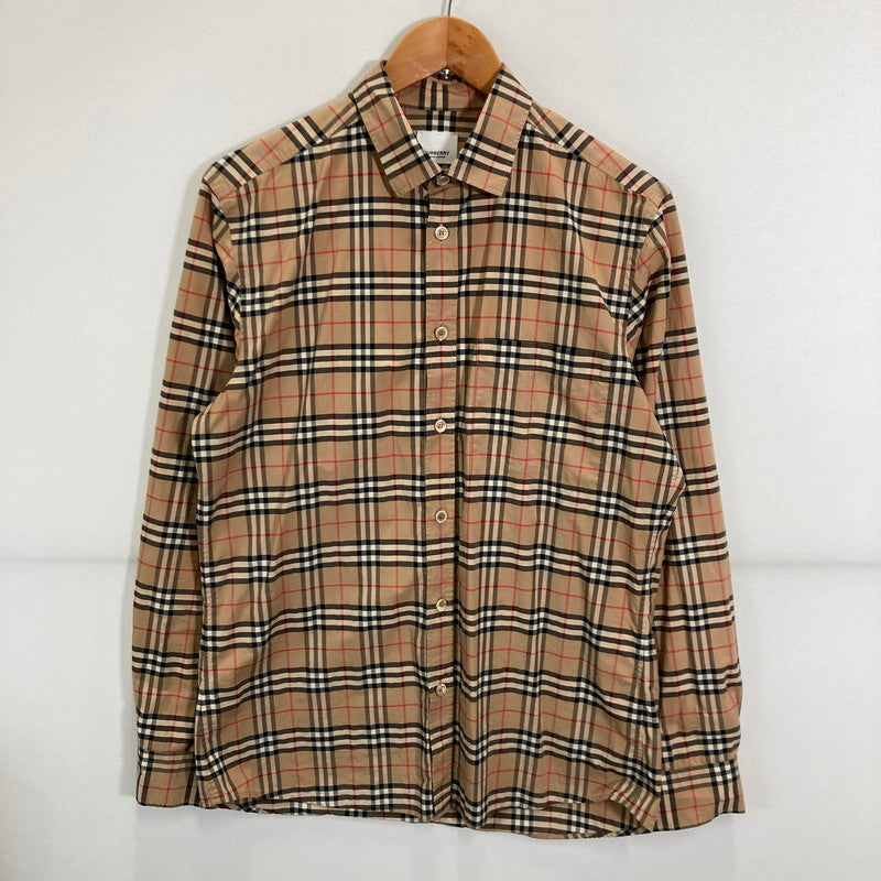 【中古品】【メンズ】 BURBERRY バーバリー 8020966 LS CHECK SHIRT ノヴァチェック チェック柄 長袖 シャツ トップス 古着 141-250823-mh-08-fuz サイズ：M カラー：ブラウン 万代Net店