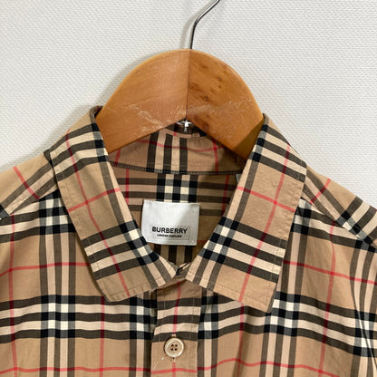 【中古品】【メンズ】 BURBERRY バーバリー 8020966 LS CHECK SHIRT ノヴァチェック チェック柄 長袖 シャツ トップス 古着 141-250823-mh-08-fuz サイズ：M カラー：ブラウン 万代Net店