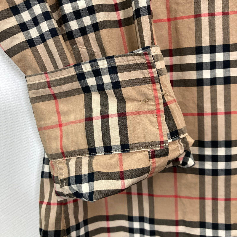 【中古品】【メンズ】 BURBERRY バーバリー 8020966 LS CHECK SHIRT ノヴァチェック チェック柄 長袖 シャツ トップス 古着 141-250823-mh-08-fuz サイズ：M カラー：ブラウン 万代Net店