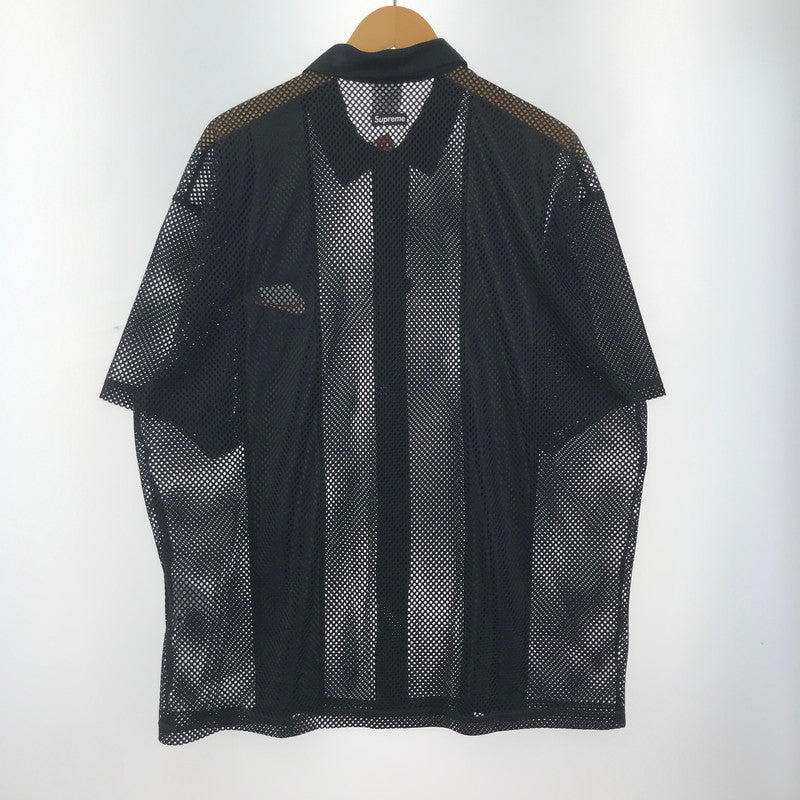 【中古品】【メンズ】 SUPREME×NIKE シュプリーム ナイキ FQ0346-010 MESH SS SHIRT メッシュ 半袖 Tシャツ オープンカラー トップス 古着 149-250828-mh-05-fuz サイズ：L カラー：ブラック 万代Net店