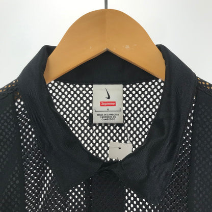 【中古品】【メンズ】 SUPREME×NIKE シュプリーム ナイキ FQ0346-010 MESH SS SHIRT メッシュ 半袖 Tシャツ オープンカラー トップス 古着 149-250828-mh-05-fuz サイズ：L カラー：ブラック 万代Net店