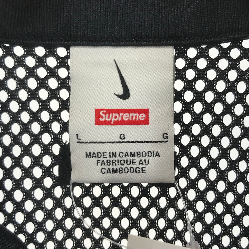 【中古品】【メンズ】 SUPREME×NIKE シュプリーム ナイキ FQ0346-010 MESH SS SHIRT メッシュ 半袖 Tシャツ オープンカラー トップス 古着 149-250828-mh-05-fuz サイズ：L カラー：ブラック 万代Net店