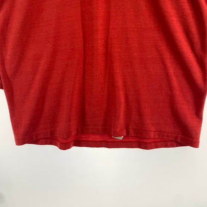 【中古品】【メンズ】 RUSSELL ラッセル 70年代 フットボール TEE Tシャツ 金タグ USA製 ナンバリング28 トップス 古着 145-260608-mh-01-fuzh サイズ：L カラー：レッド 万代Net店