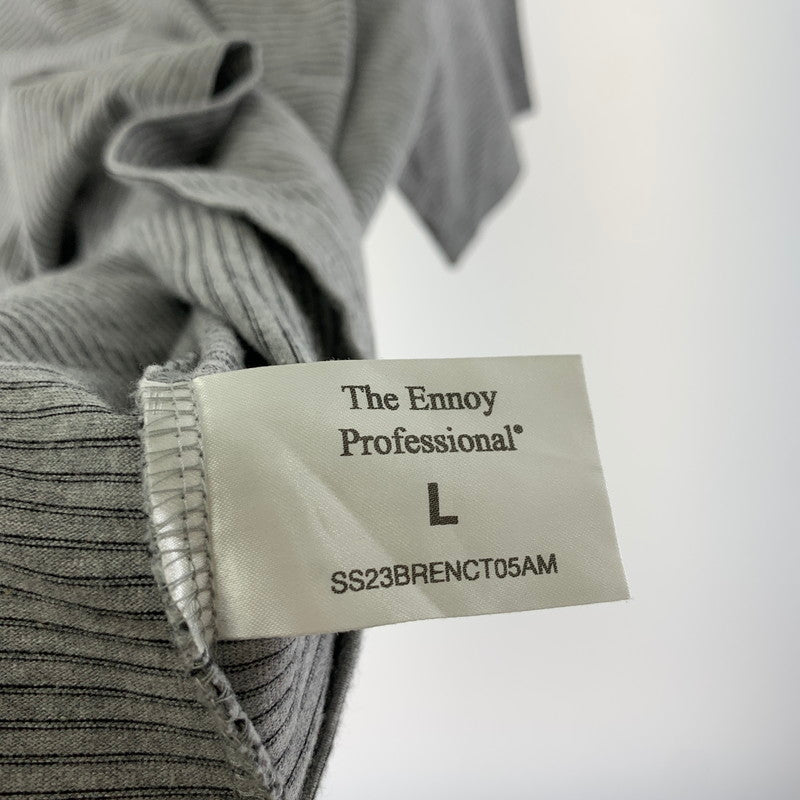 【中古品】【メンズ】 ENNOY SS23BRENCT05AM 23SS ボーダーTシャツ エンノイ 140-250831-st-05-fuz サイズ：L カラー：グレー 万代Net店