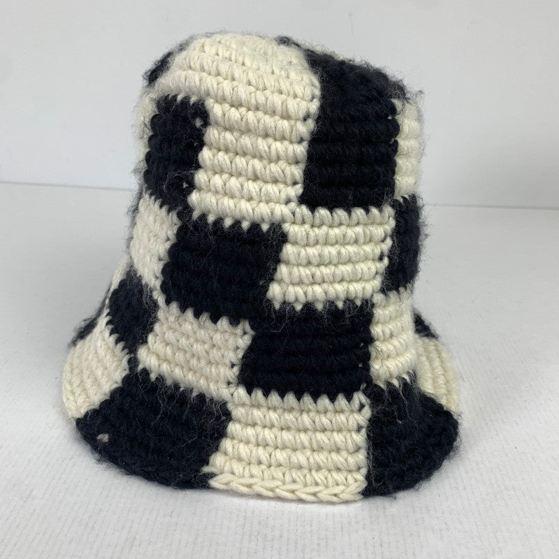 【中古美品】【メンズ】 STUSSY ステューシー BUCKET HAT CHERKER KNIT バケット ハット チェッカー ニット 帽子 185-260125-mh-01-fuz カラー：ホワイト ブラック 万代Net店