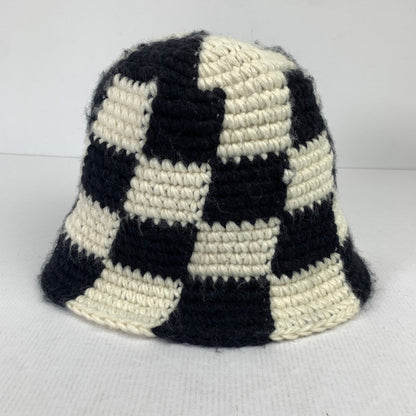【中古美品】【メンズ】 STUSSY ステューシー BUCKET HAT CHERKER KNIT バケット ハット チェッカー ニット 帽子 185-260125-mh-01-fuz カラー：ホワイト ブラック 万代Net店
