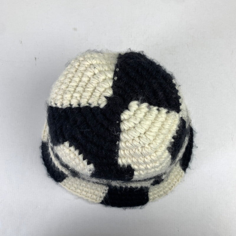 【中古美品】【メンズ】 STUSSY ステューシー BUCKET HAT CHERKER KNIT バケット ハット チェッカー ニット 帽子 185-260125-mh-01-fuz カラー：ホワイト ブラック 万代Net店