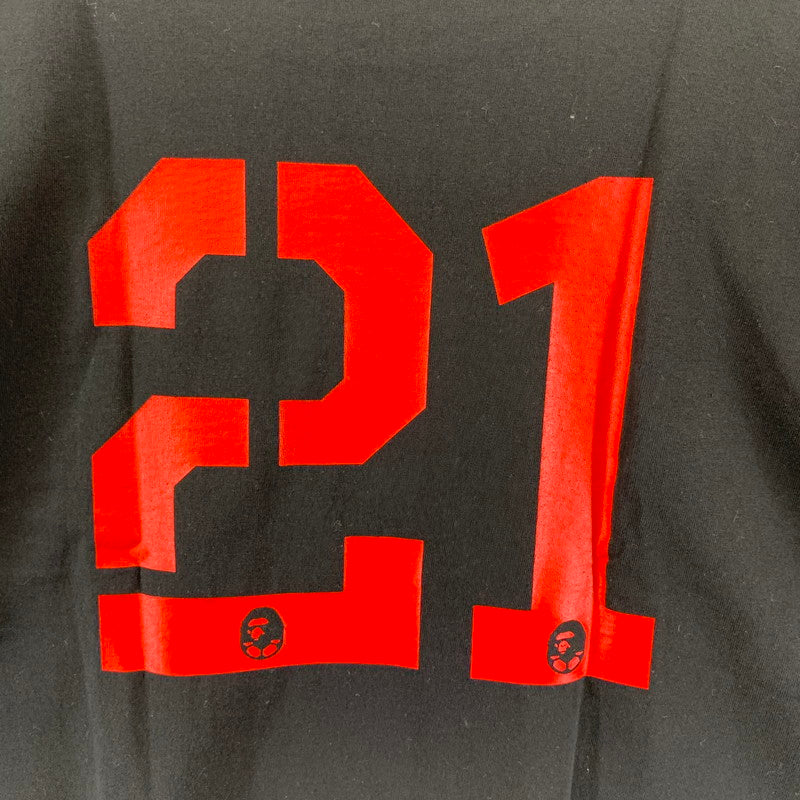 【中古美品】【メンズ】 A BATHING APE ア ベイシング エイプ BAPE SOCCER T-SHIRT サッカー ナンバリング21 Tシャツ 半袖 トップス 古着 142-250904-mh-08-fuz サイズ：XL カラー：ブラック 万代Net店