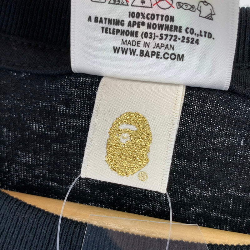 【中古美品】【メンズ】 A BATHING APE ア ベイシング エイプ BAPE SOCCER T-SHIRT サッカー ナンバリング21 Tシャツ 半袖 トップス 古着 142-250904-mh-08-fuz サイズ：XL カラー：ブラック 万代Net店