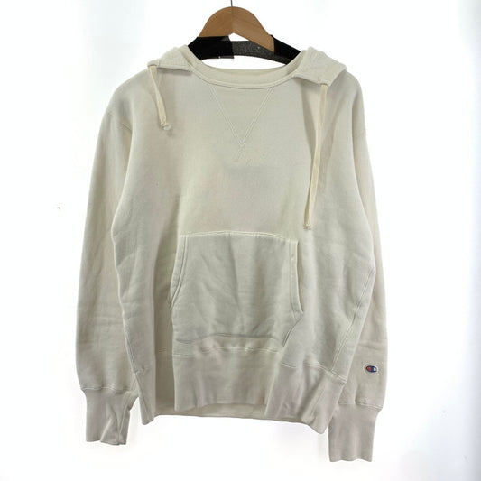 【中古品】【メンズ】 CHAMPION チャンピオン 90年代 復刻 ランタグ 後付け パーカー 長袖 トップス 古着 145-250904-mh-01-fuz サイズ：L カラー：ホワイト 万代Net店