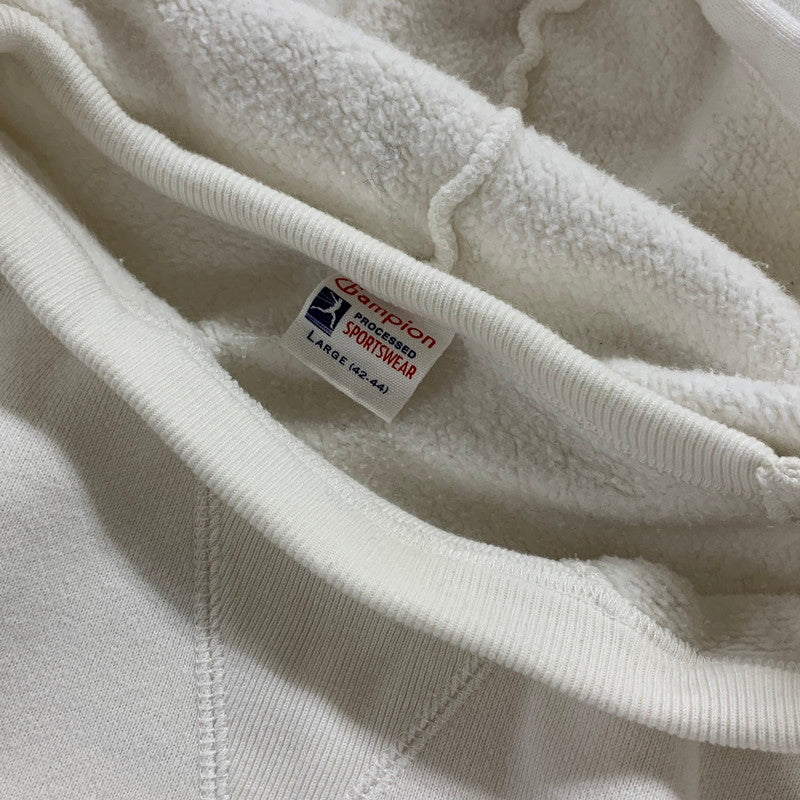 【中古品】【メンズ】 CHAMPION チャンピオン 90年代 復刻 ランタグ 後付け パーカー 長袖 トップス 古着 145-250904-mh-01-fuz サイズ：L カラー：ホワイト 万代Net店