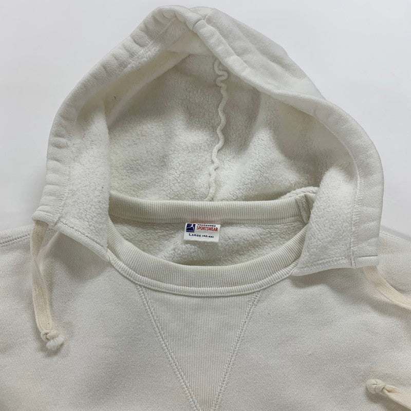 【中古品】【メンズ】 CHAMPION チャンピオン 90年代 復刻 ランタグ 後付け パーカー 長袖 トップス 古着 145-250904-mh-01-fuz サイズ：L カラー：ホワイト 万代Net店